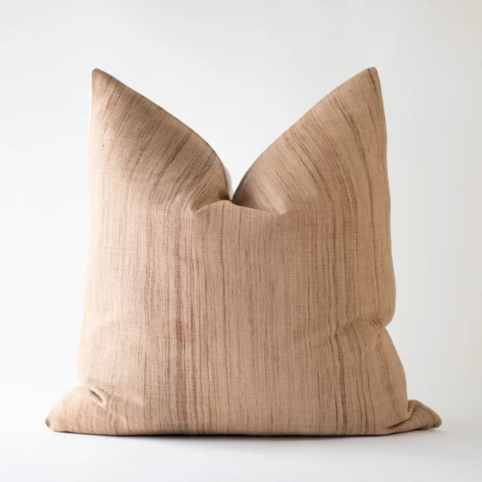 Terracotta Ombre Striped Hemp Pillow Cover