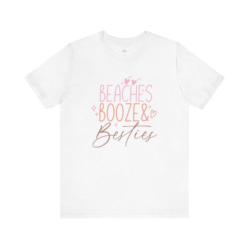 Beaches Booze Besties Unisex Jersey Short Sleeve Tee